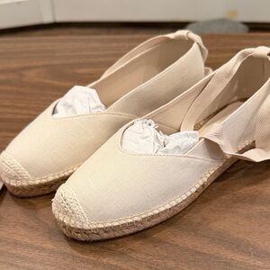 Elegant Cream Espadrille Flats